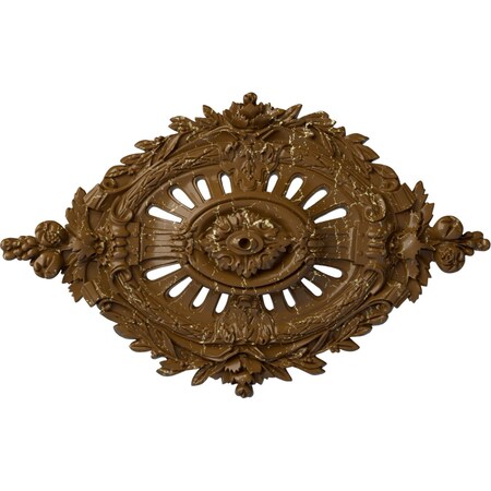 Ekena Millwork Antonio Ceiling Medallion, Hand-Painted Smokey Topaz Crackle, 35 7/8"W x 22 1/2"H x 4 3/8"P CM35X22ANSTC
